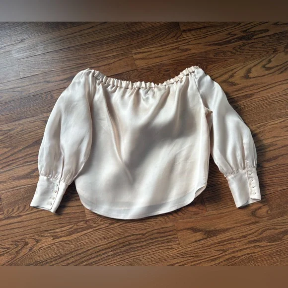 J. Crew Collection Off-Shoulder Blouse in Cream - Picture 5 of 5